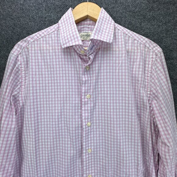 Gitman Bros Shirt Mens Large Pink Button Up Check Lightweight Thin Casual USA‎ - Picture 2 of 15